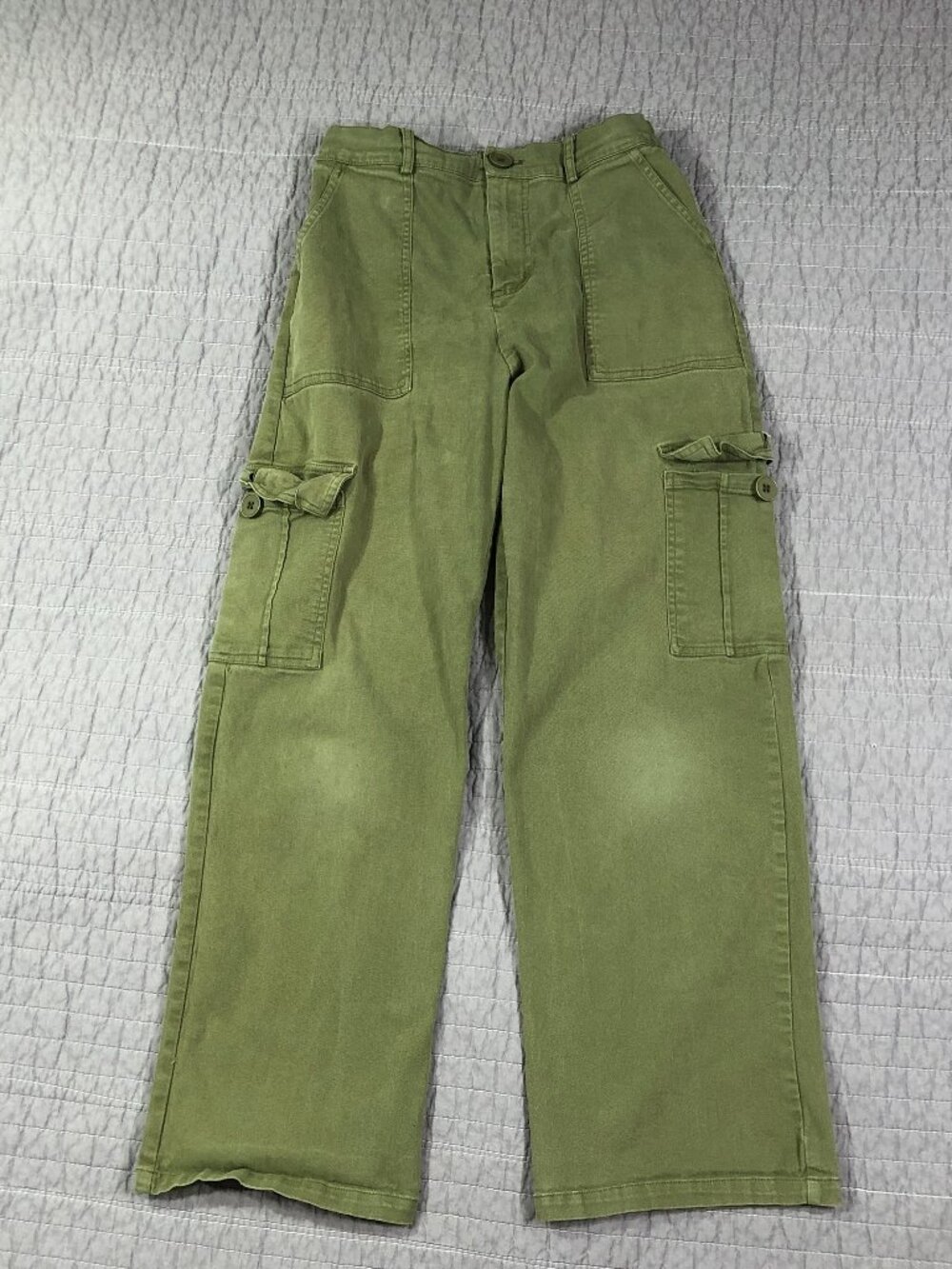 4/$15 Lepunuo Pants Women Medium Olive Green Cargo Utility Army Full Leg